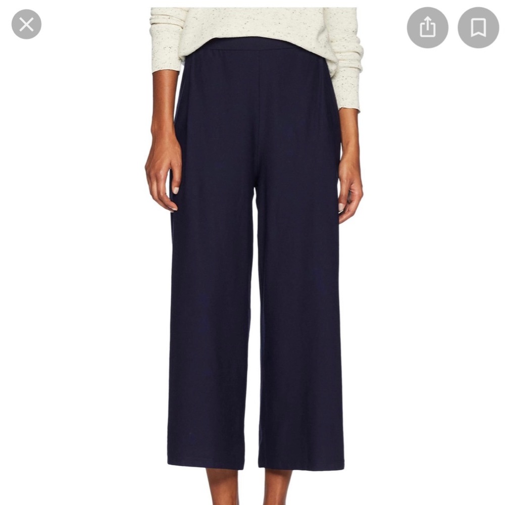 Washable Stretch Crepe Wide Ankle Pants